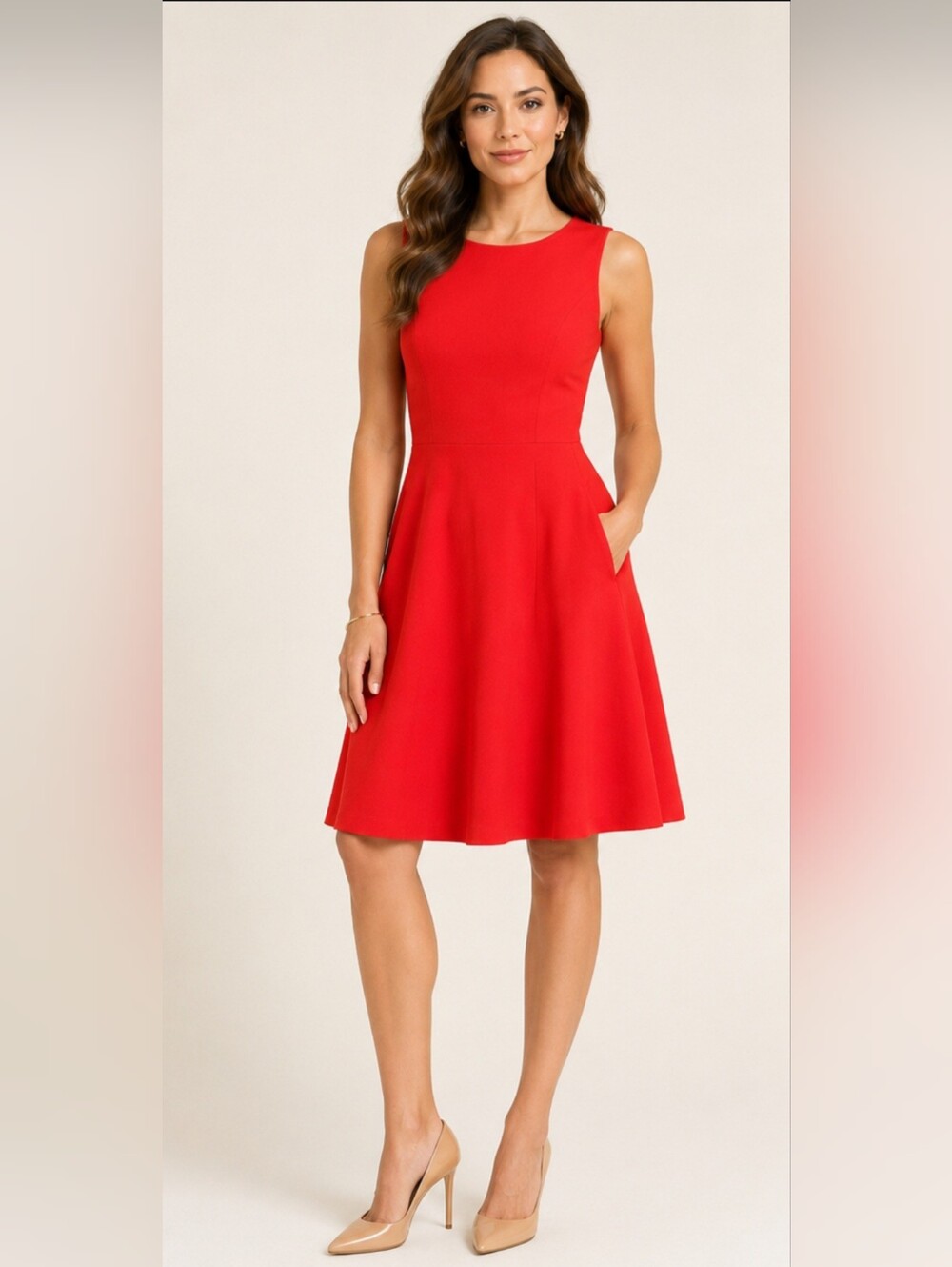 Spanx 20381R The Perfect Fit & Flare in True Red Stretch Ponte Dress XL